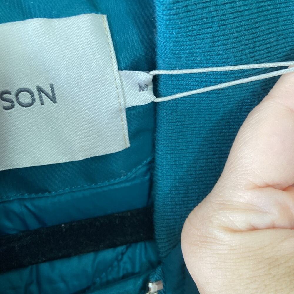 New Teal Green Blue Hudson Jeans Bomber Jacket Medium Fall Casual Oversized - Picture 6 of 10